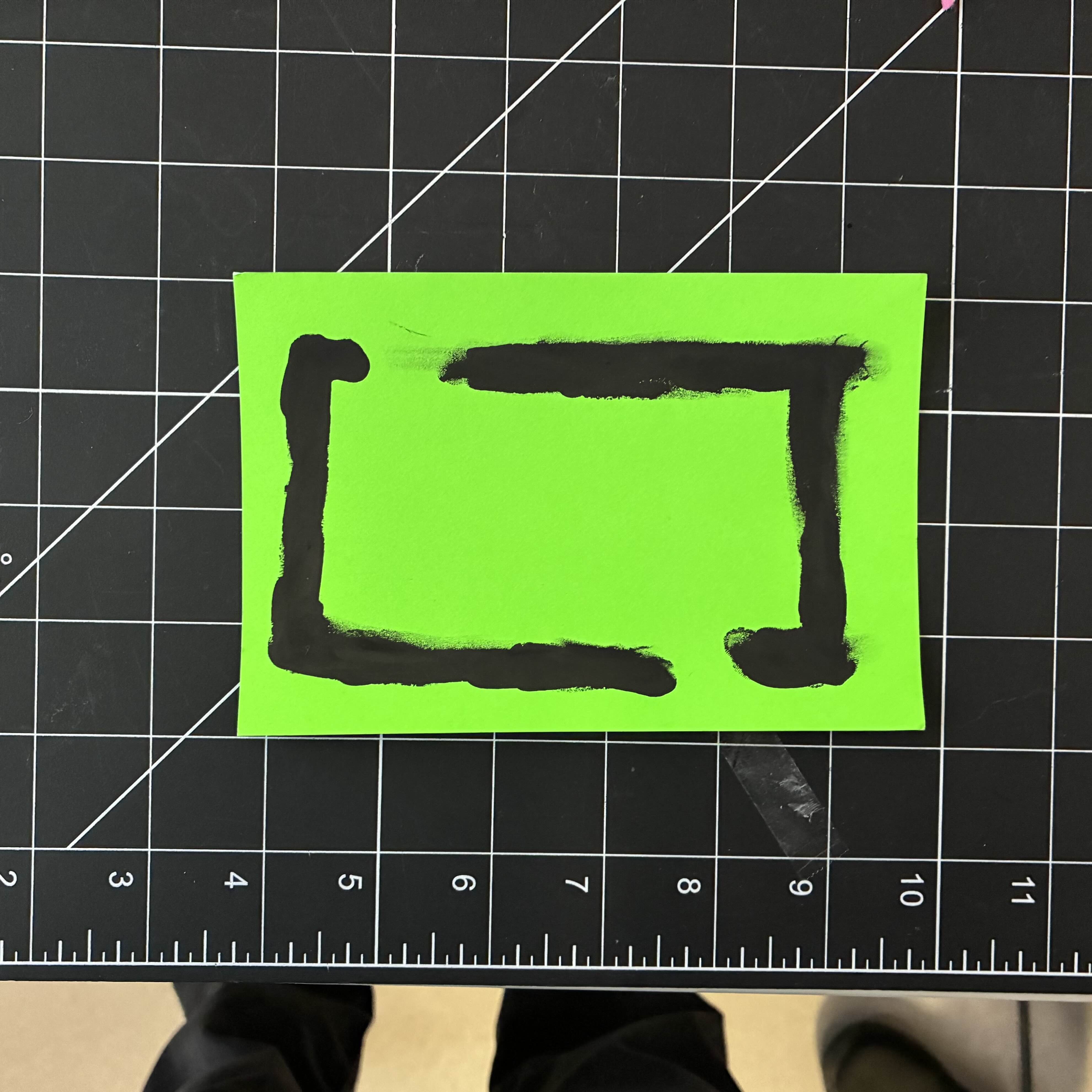 I used my finger to paint a rectangle using conductive paint.