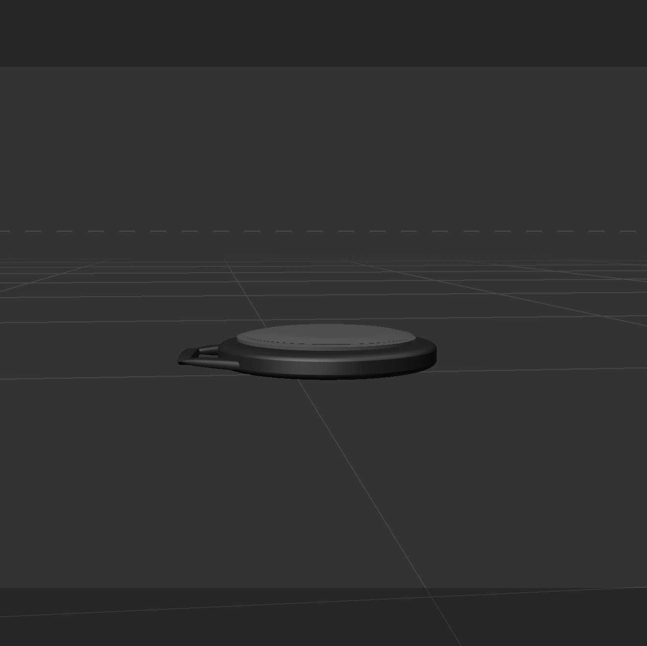 Complete 3D model of the fob key from a side-facing angle