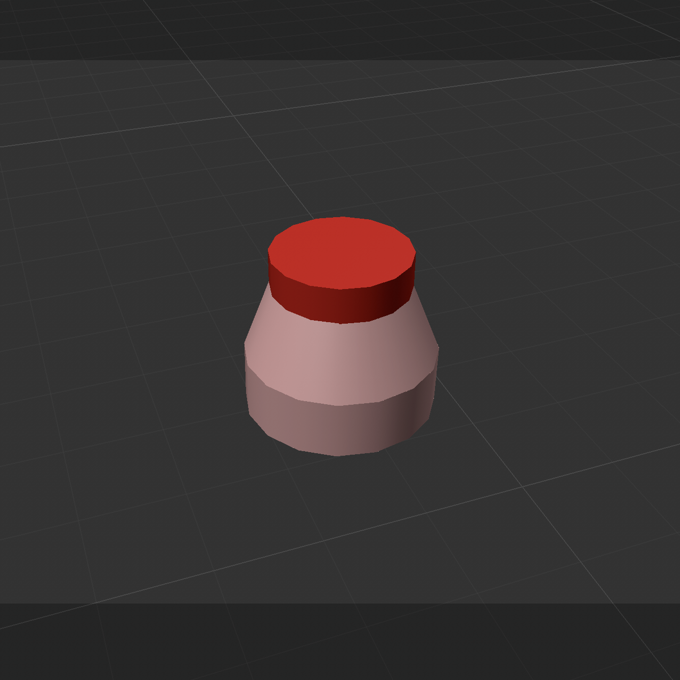 Complete 3D model of the lip balm from a side-facing angle