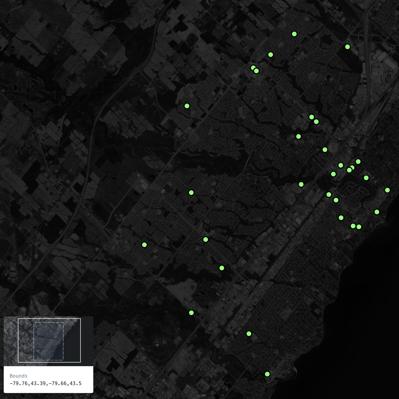 This is the crime map of bicycle theft as a tileset on Mapbox