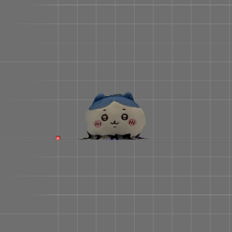 This is the Hachiware keychain scan in Meshmixer preparing for the surgery to fix the hole underneath it. I also cut away as much of the paper background underneath the keychain to create a less overwhelming look.